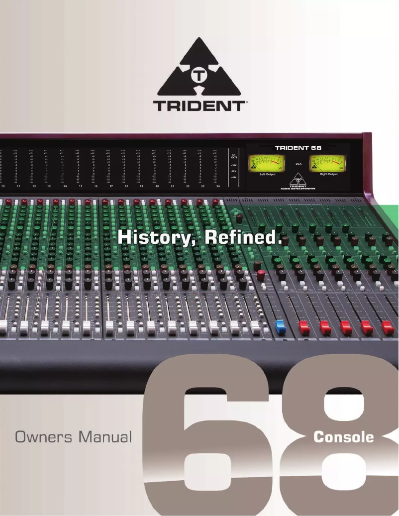 Page 1 of the manual User Manual Trident 68 Console 16