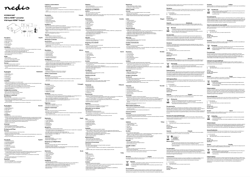 Page 1 of the manual User Manual Nedis VCON3410AT