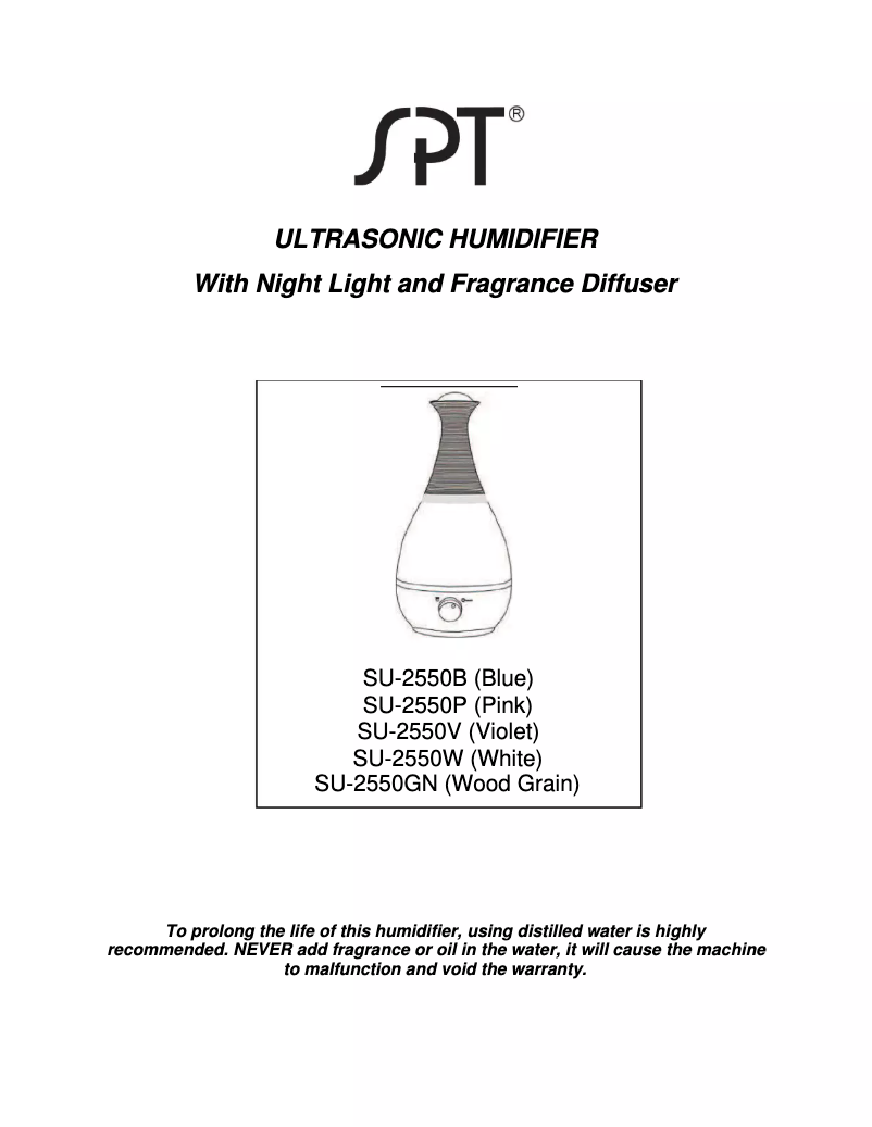 First page image of the manual for SU-2550GN