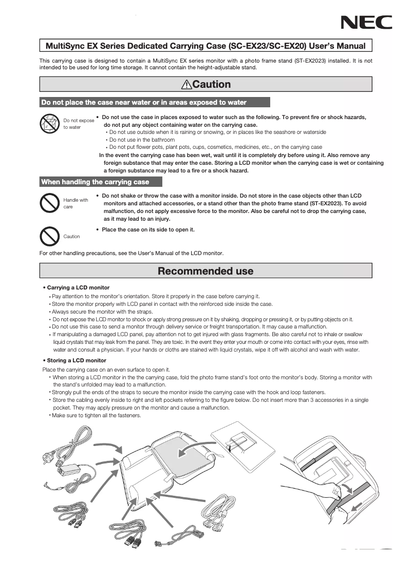 Page 1 of the manual User Manual NEC MultiSync EX231W