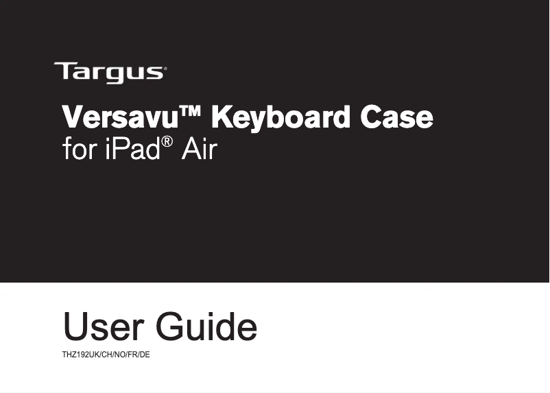 Page 1 de la notice Manuel utilisateur Targus THZ192FR