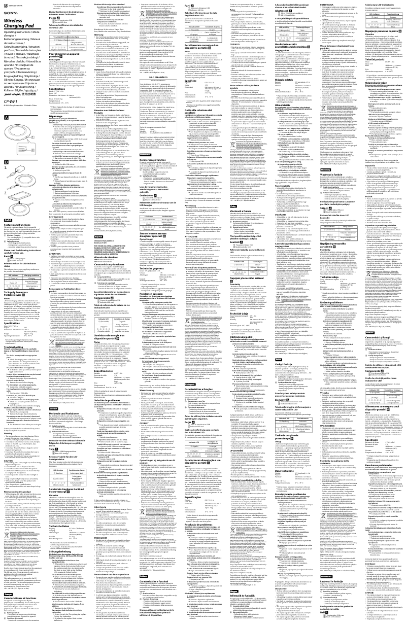 First page image of the manual for CP-WP1