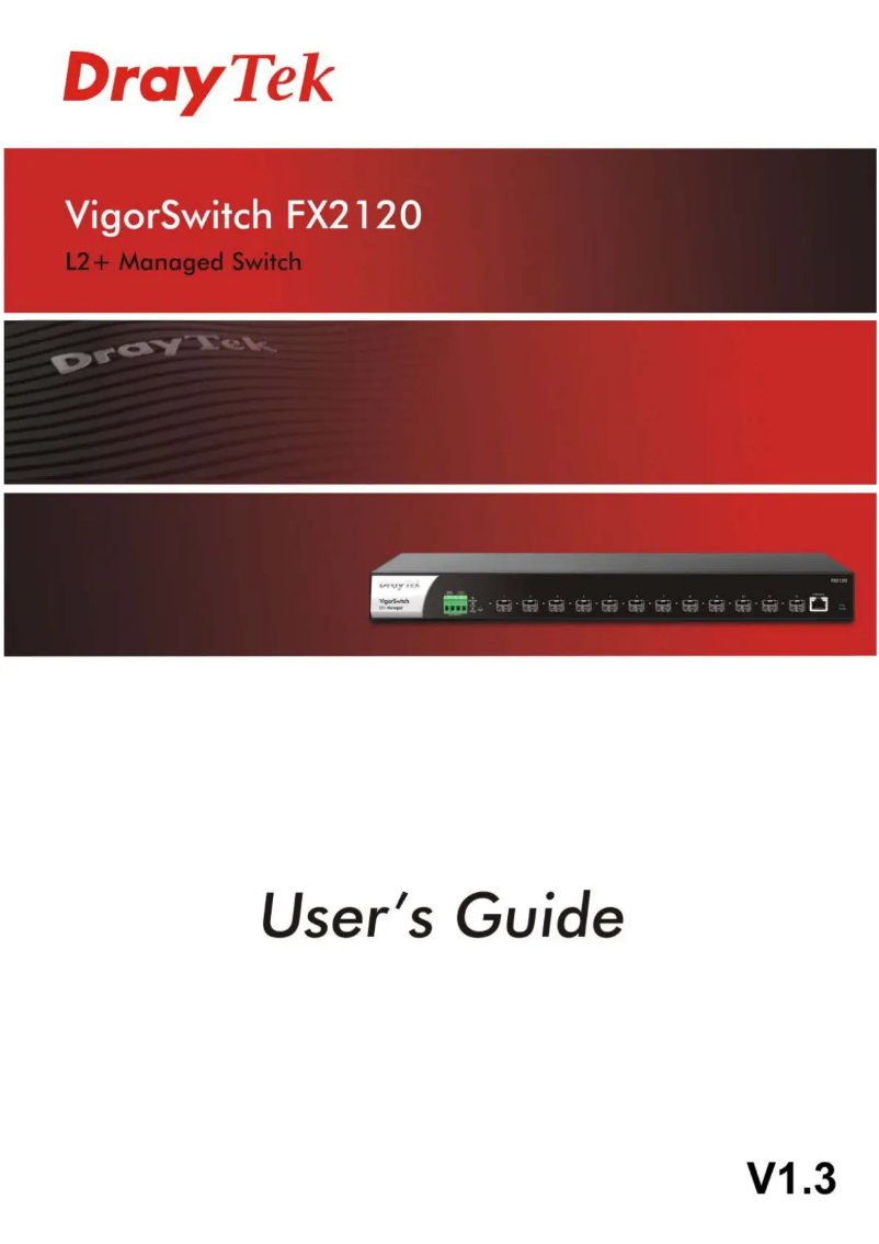 First page image of the manual for VigorSwitch FX2120