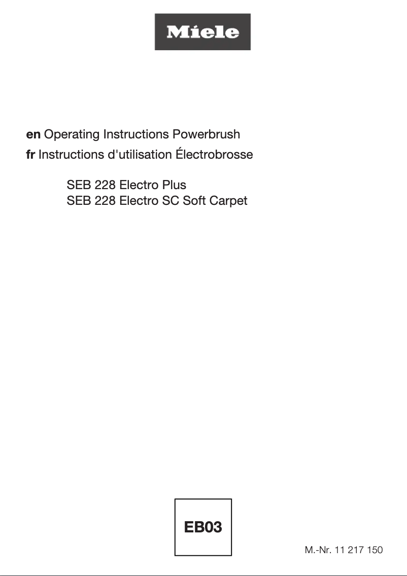 Page 1 of the manual User Manual Miele SEB 228