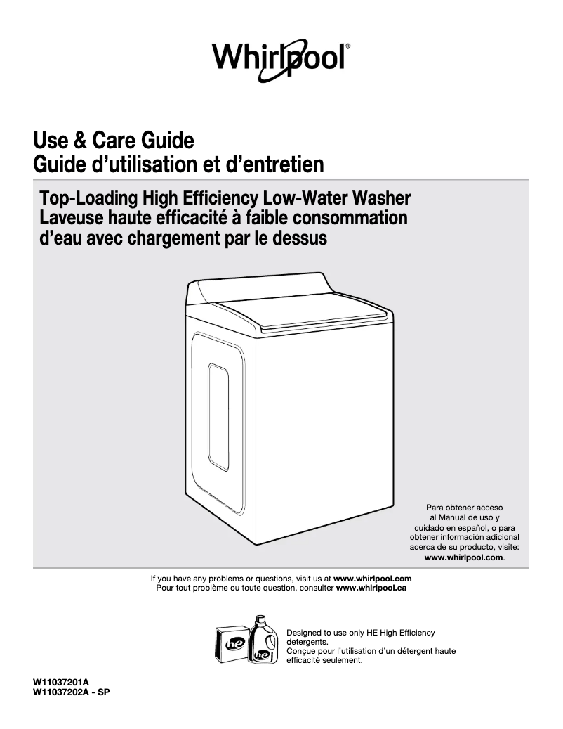 Page 1 of the manual User Manual Whirlpool WTW7500GC