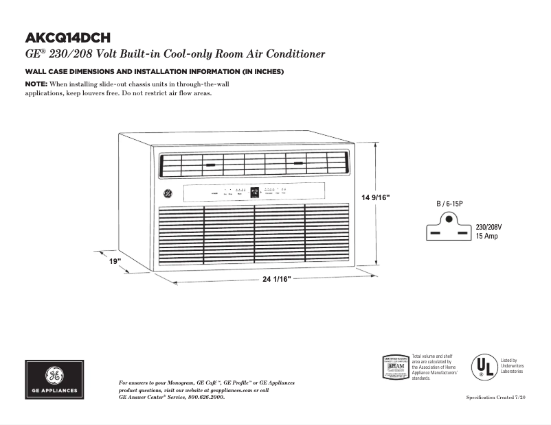 First page image of the manual for AKCQ14DCH