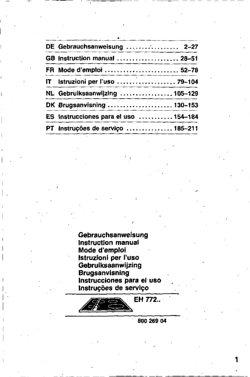 First page image of the manual for EH77250