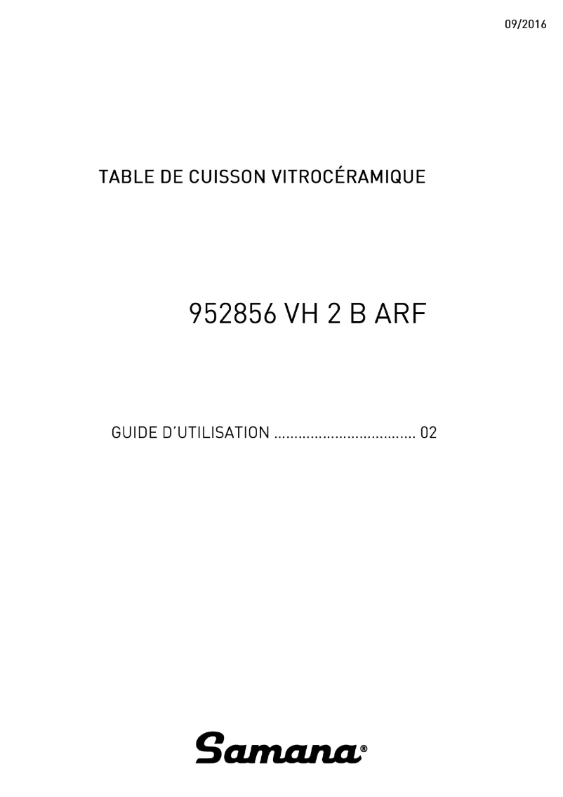 First page image of the manual for VH 2 B ARF