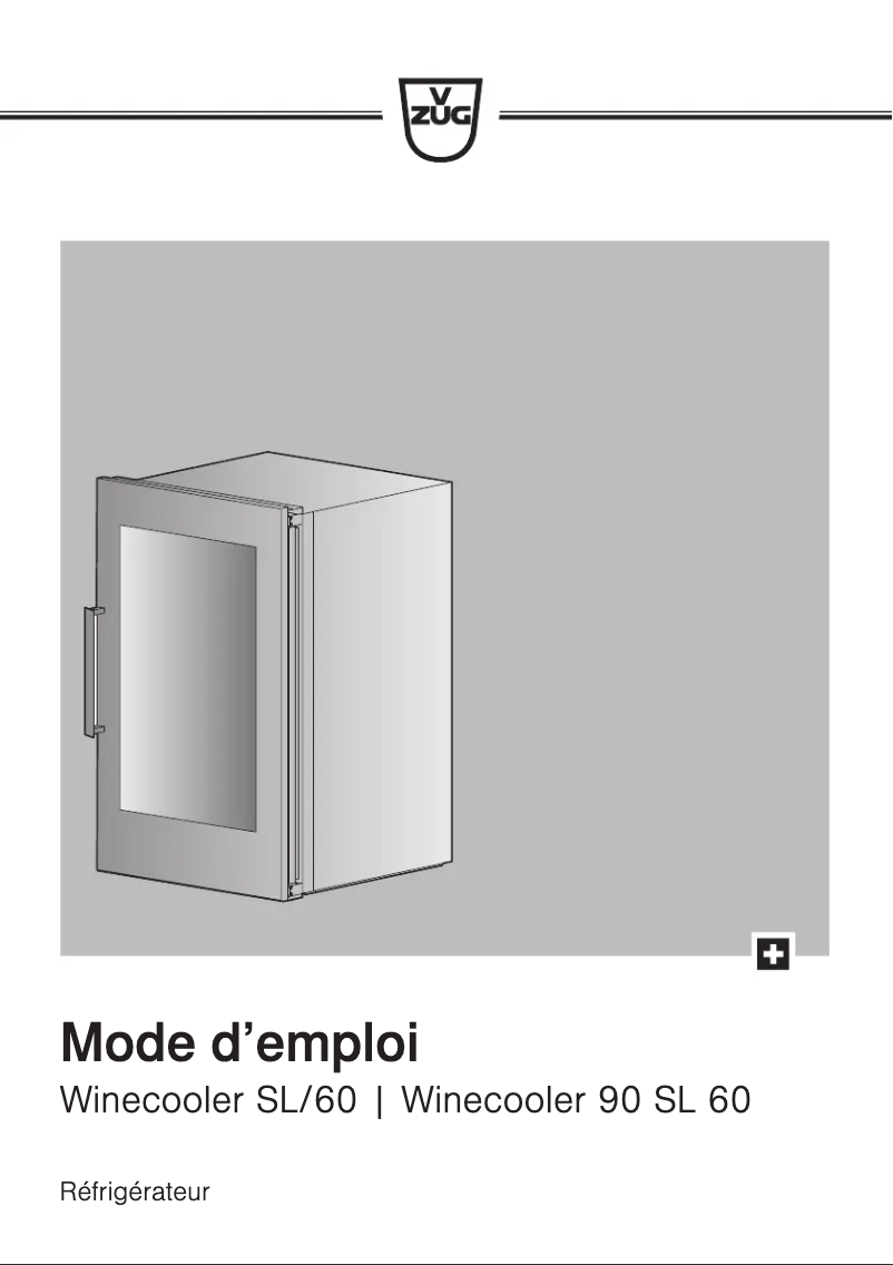 First page image of the manual for Winecooler 90 SL 60