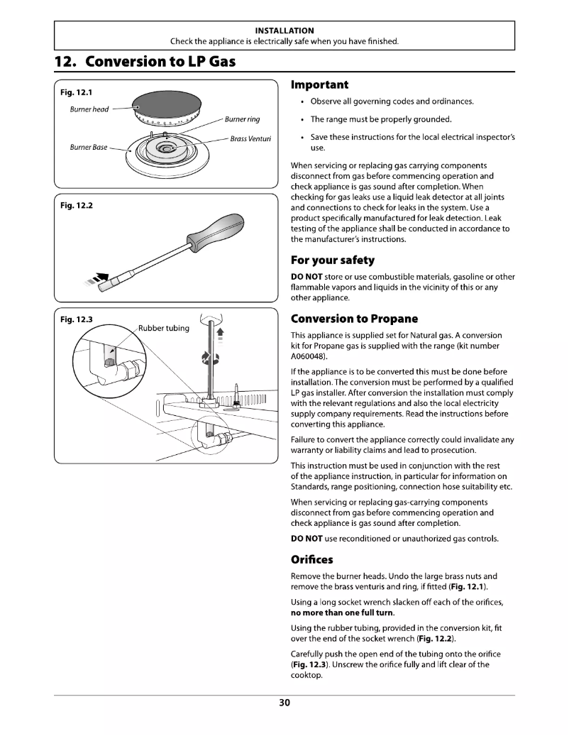 Page 1 of the manual Installation Guide La Cornue Cornufé 110