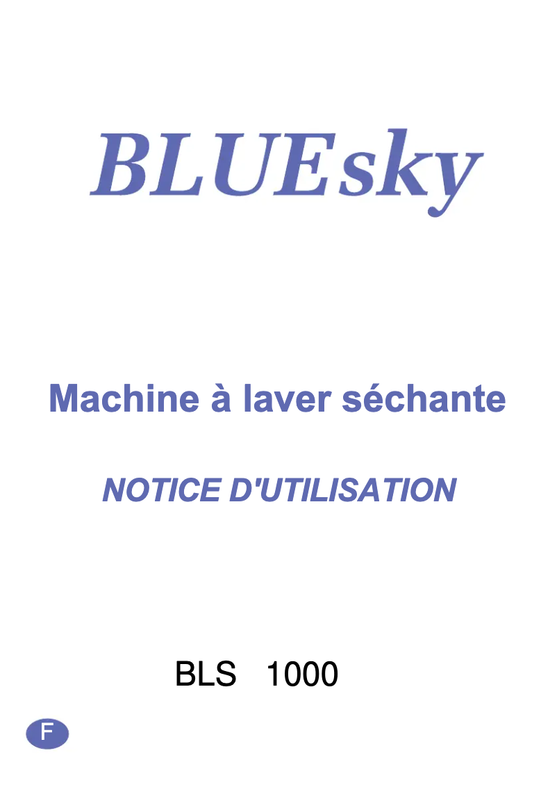 First page image of the manual for BLS 1000
