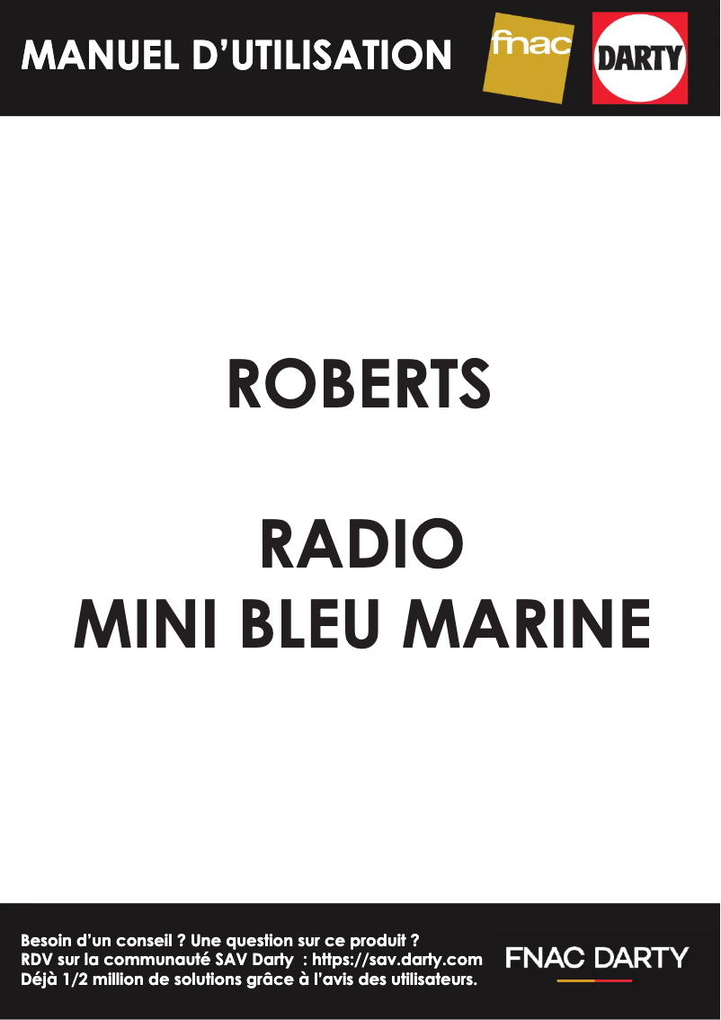 Page 1 of the manual User Manual Roberts Mini Bleu Marine