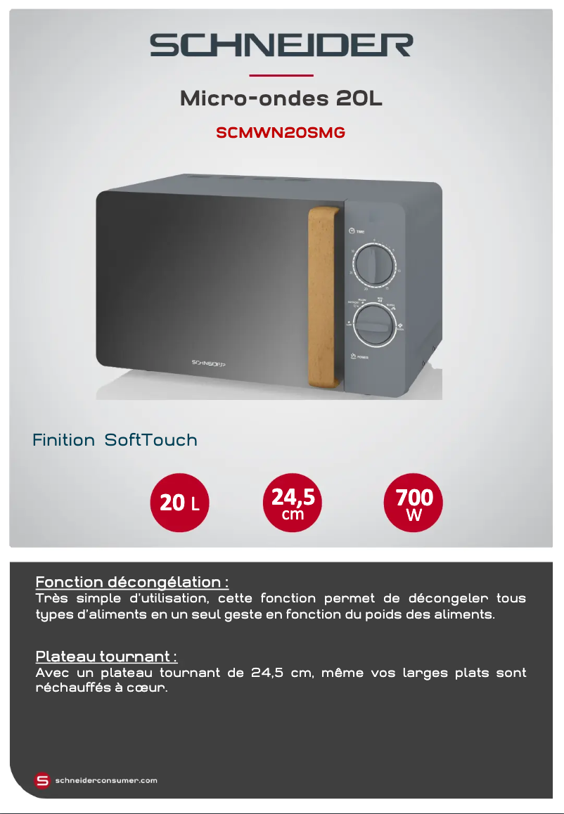 Page 1 of the manual Technical Sheet Schneider SCMWN20SMG