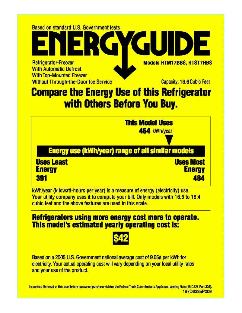 First page image of the manual for HTS17HBSCC