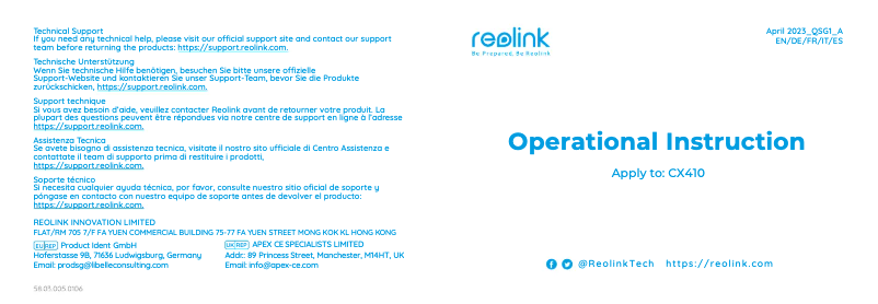 Image de la première page du manuel de l'appareil CX410