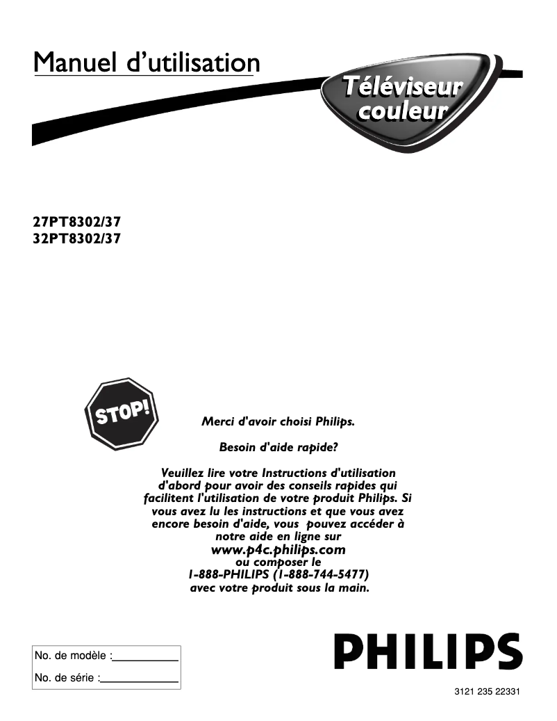 First page image of the manual for 27PT8302