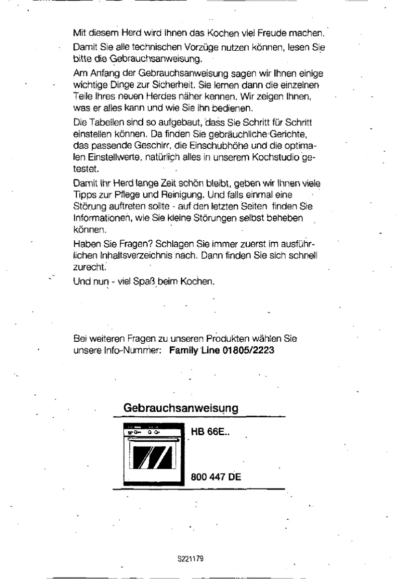 Page 1 of the manual User Manual Siemens HB66E24