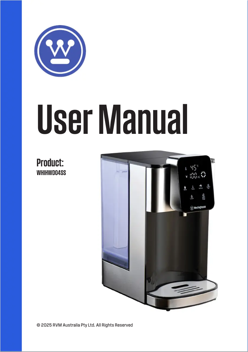 First page image of the manual for WHIHWD04SS