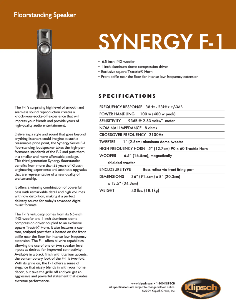 First page image of the manual for F-1