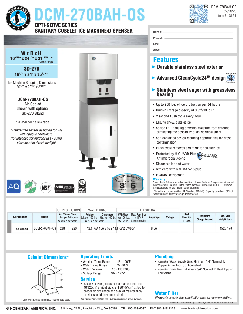First page image of the manual for DCM-270BAH-OS