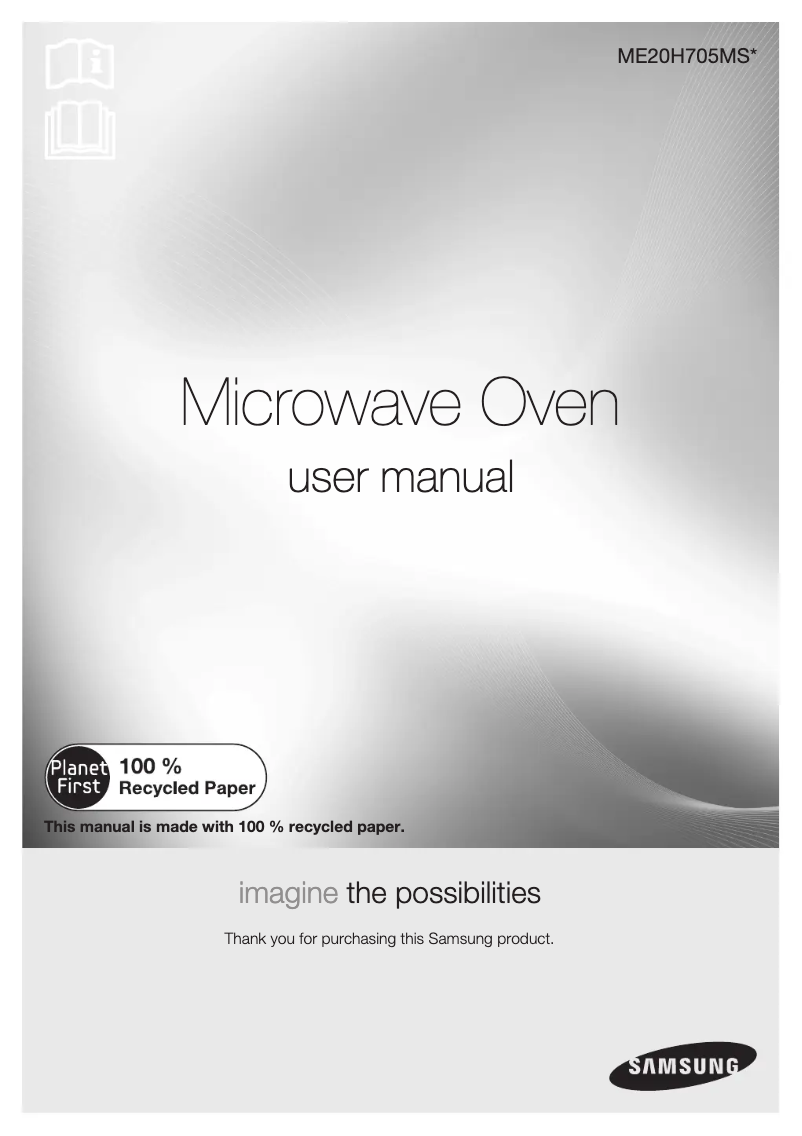 First page image of the manual for ME20H705MS