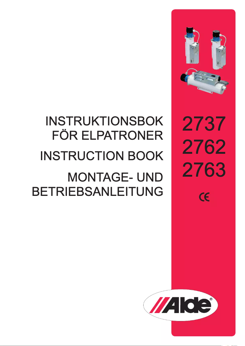 Page 1 of the manual User Manual Alde 2762