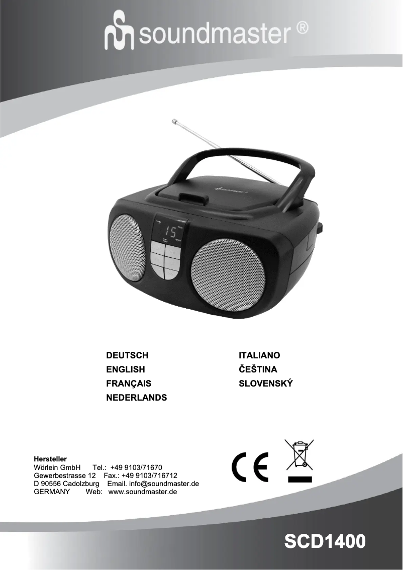 First page image of the manual for SCD1400