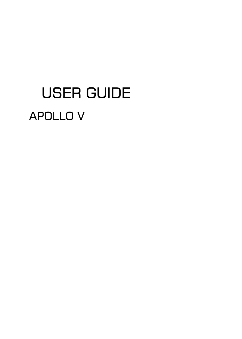 Page 1 of the manual User Manual Fluid Apollo V
