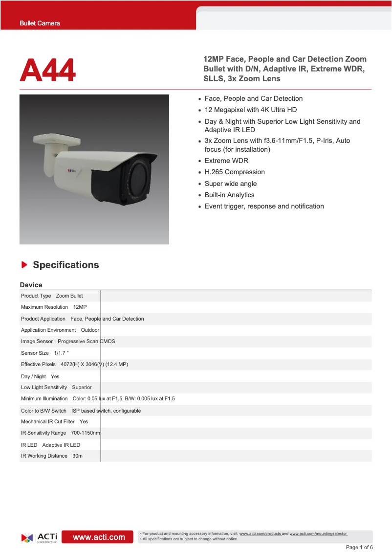 First page image of the manual for A44