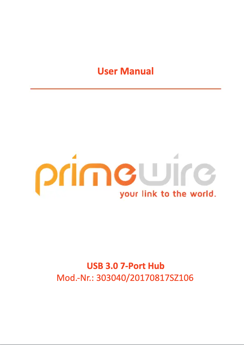 Page 1 of the manual User Manual Primewire 303040