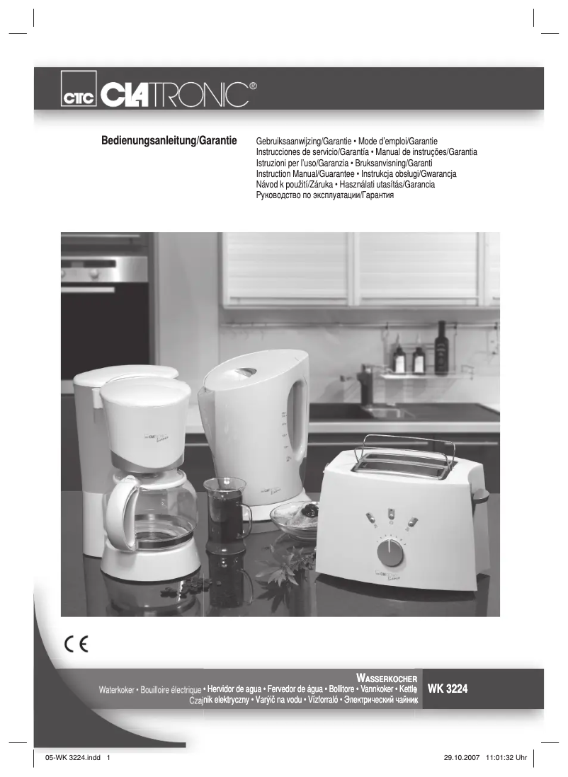 Page 1 of the manual User Manual Clatronic WK 3224