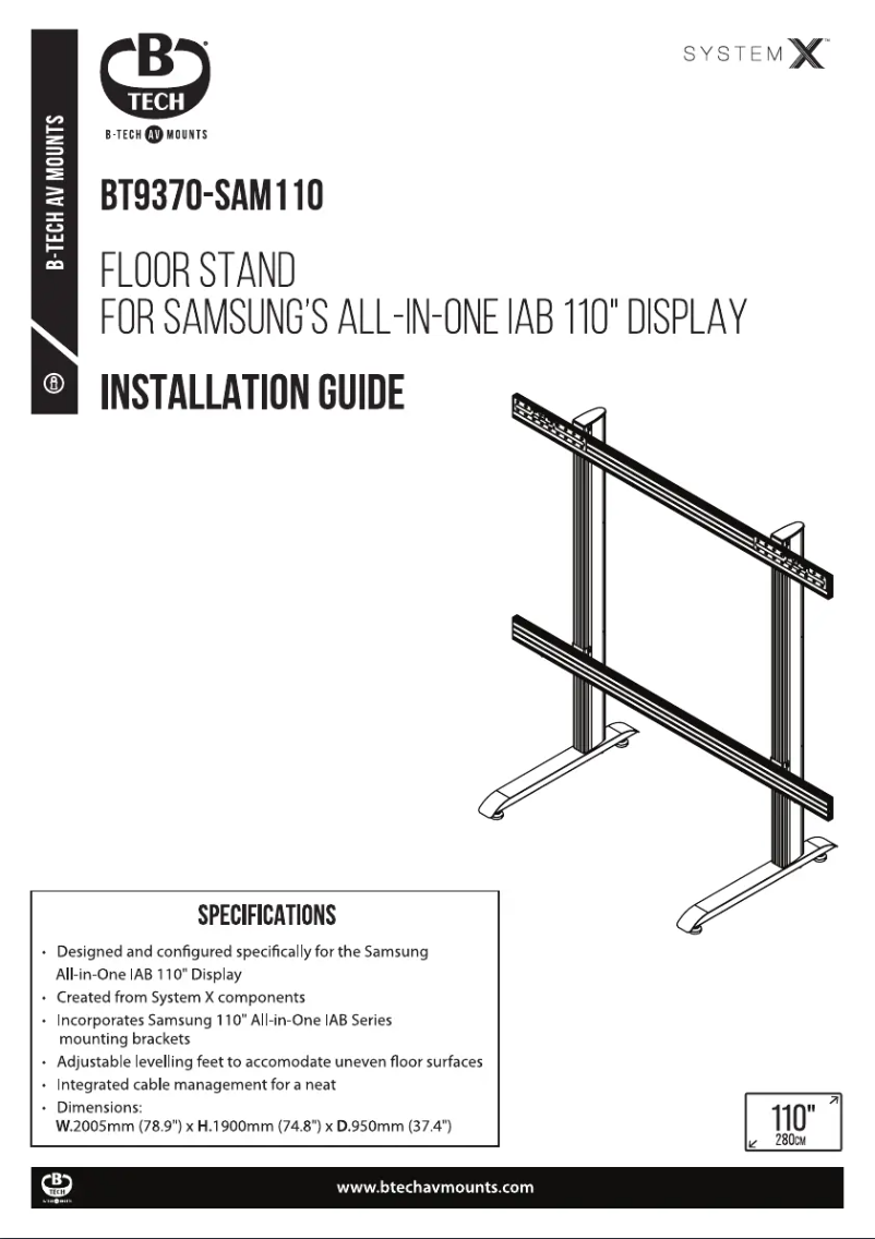 Page 1 of the manual User Manual B-Tech BT9370-SAM110