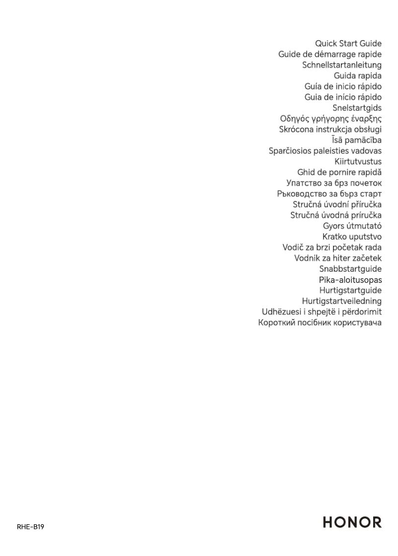 Page 1 of the manual Quick Start Guide Honor Band 9