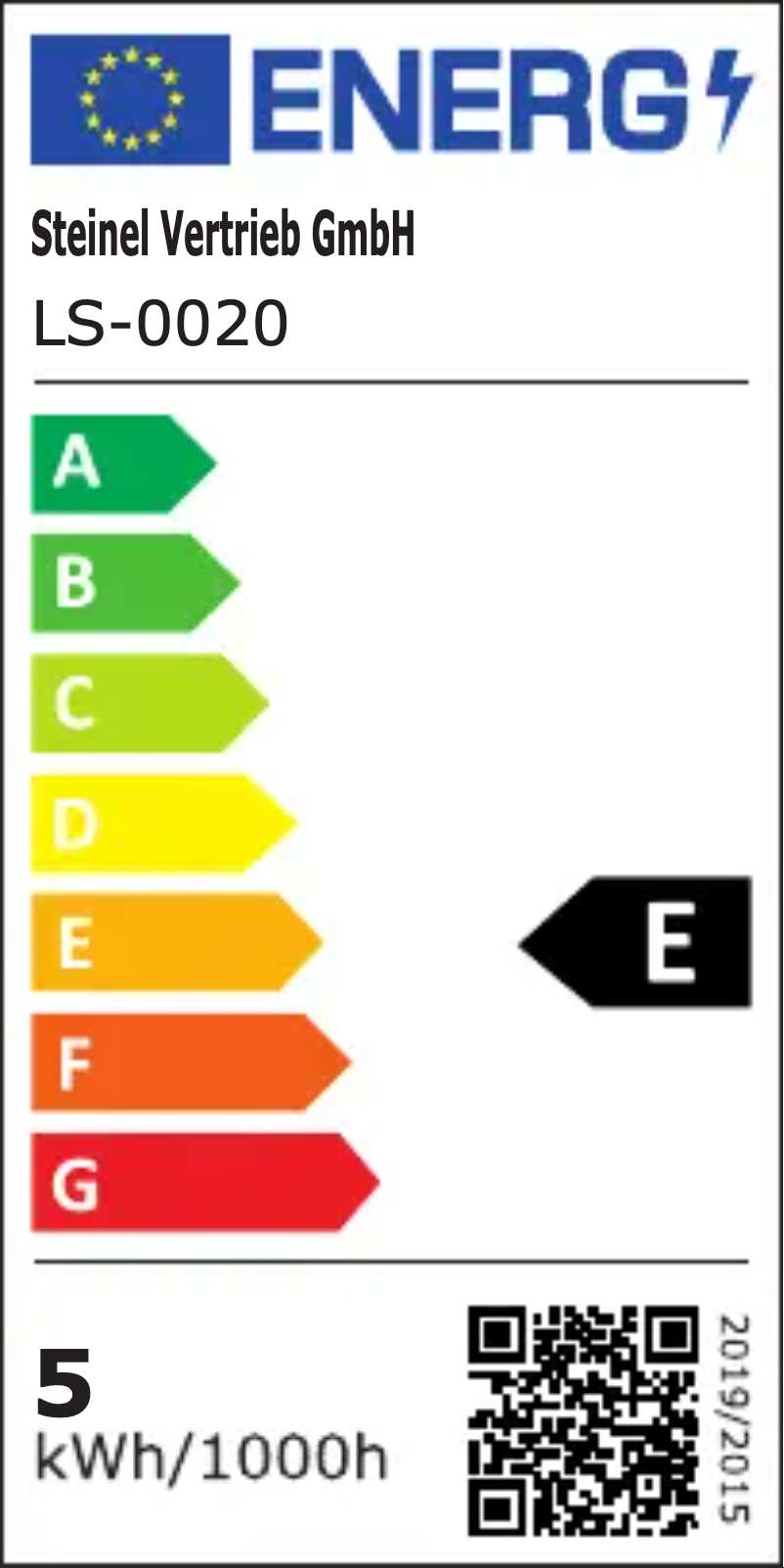Page 1 of the manual Energy Label Steinel LN 1 N