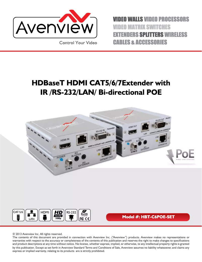 Image de la première page du manuel de l'appareil HBT-C6POE-SET