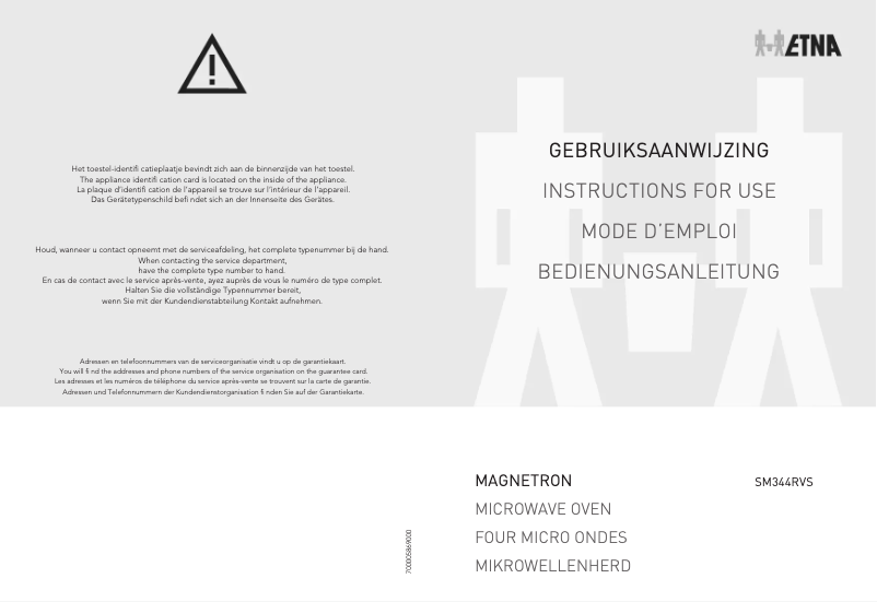 First page image of the manual for SM344RVS