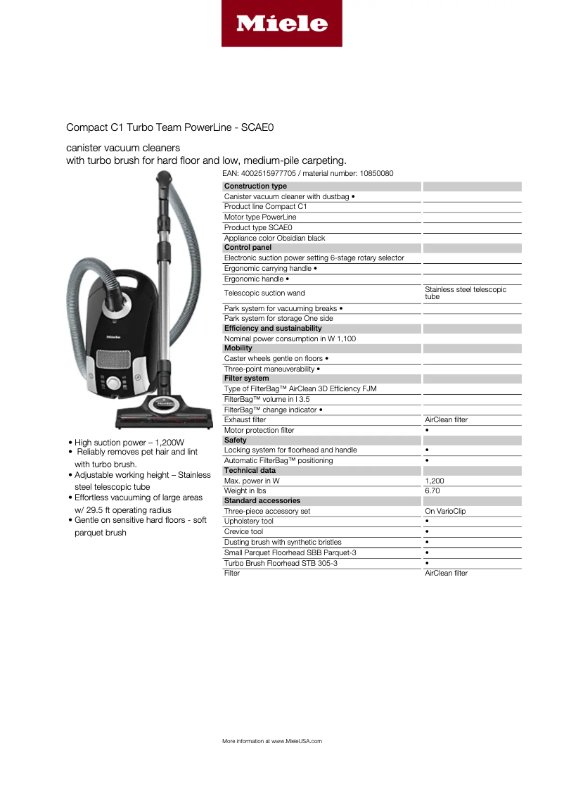 First page image of the manual for Compact C1 Turbo PowerLine
