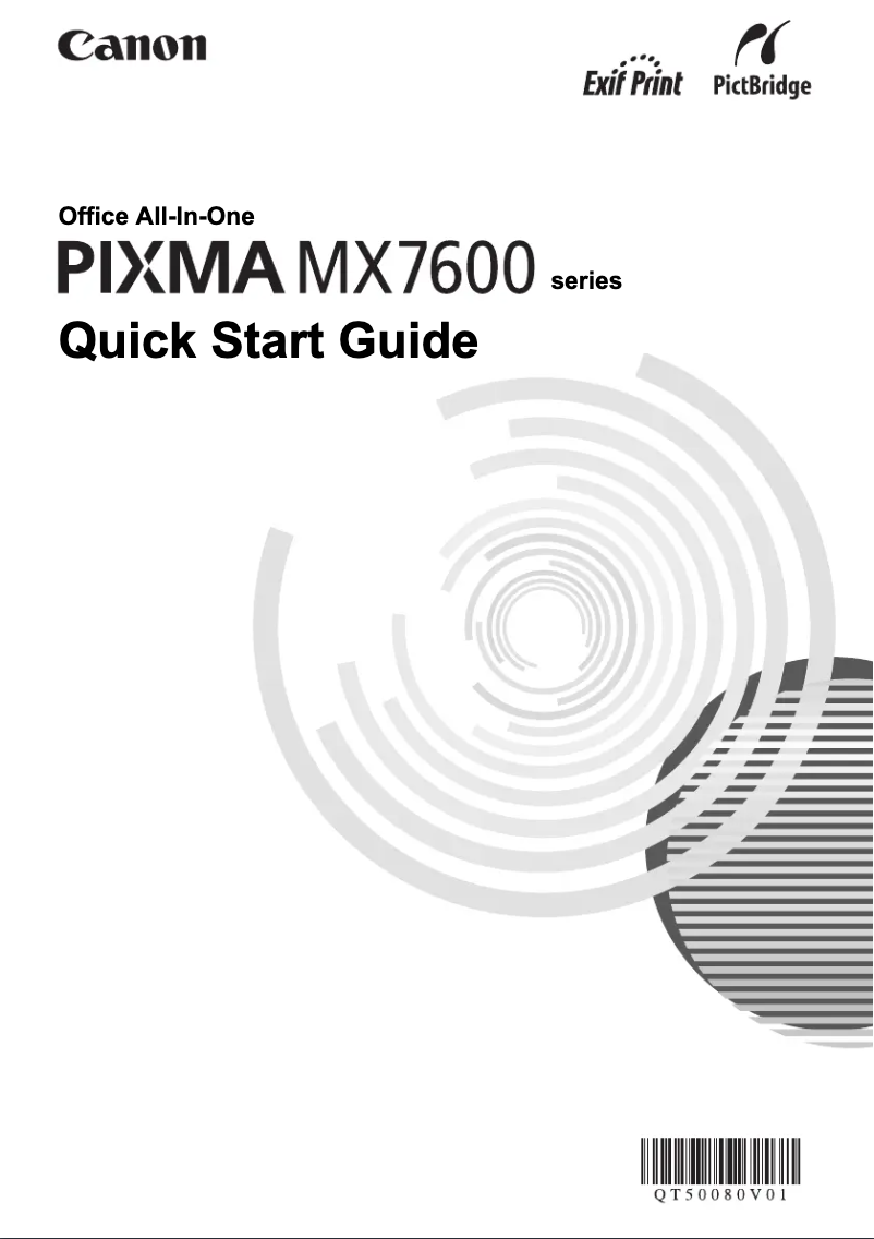 Page 1 of the manual User Manual Canon Pixma MX7600