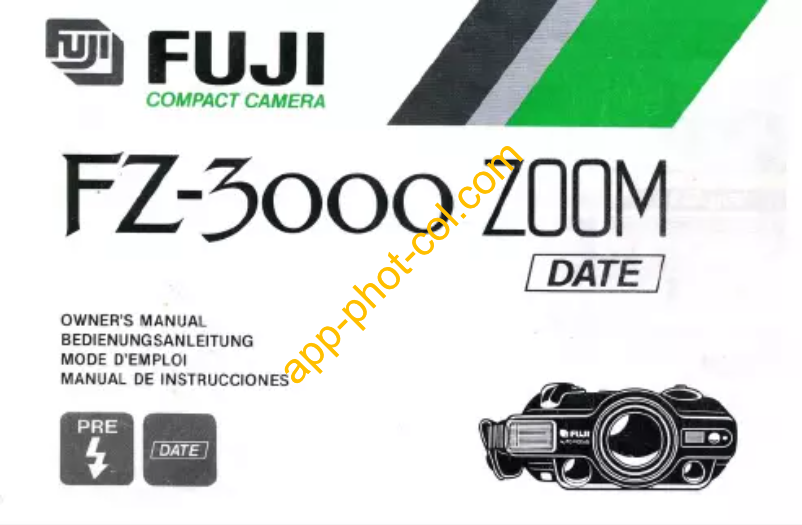 First page image of the manual for FZ-3000 Zoom