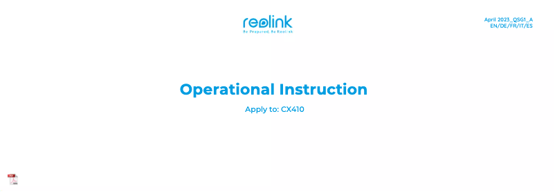 Image de la première page du manuel de l'appareil CX410