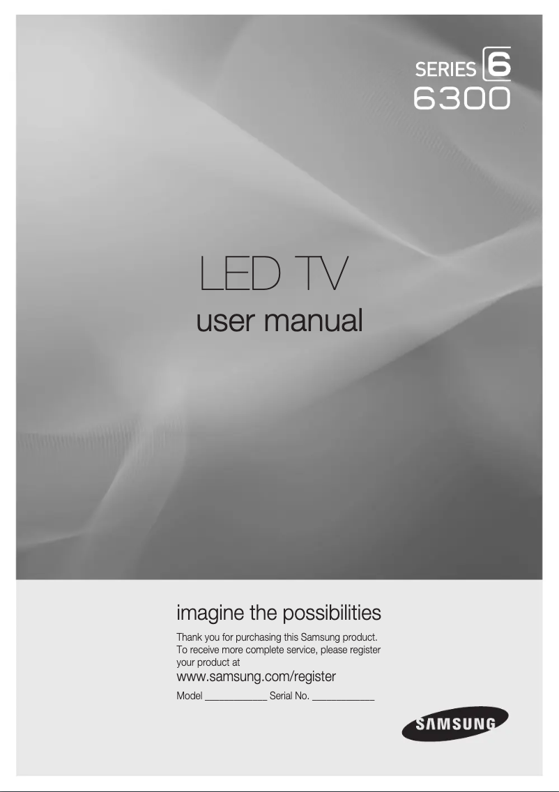 First page image of the manual for UN32C6300SF