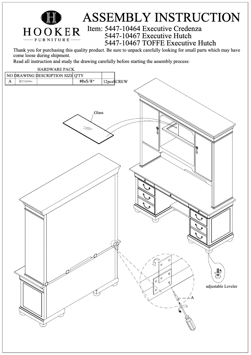 Page 1 of the manual User Manual Hooker 5447-10464