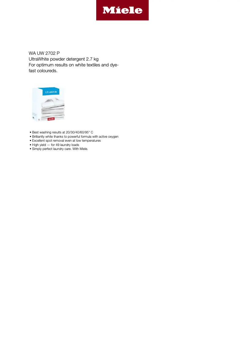 First page image of the manual for WA UW 2702 P