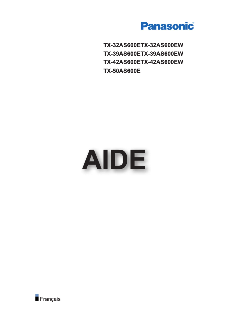 Page 1 of the manual User Manual Panasonic Viera TX-42AS600EW