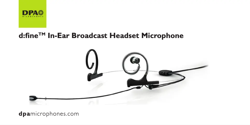 Page 1 of the manual User Manual DPA d:fine FID-B Slim