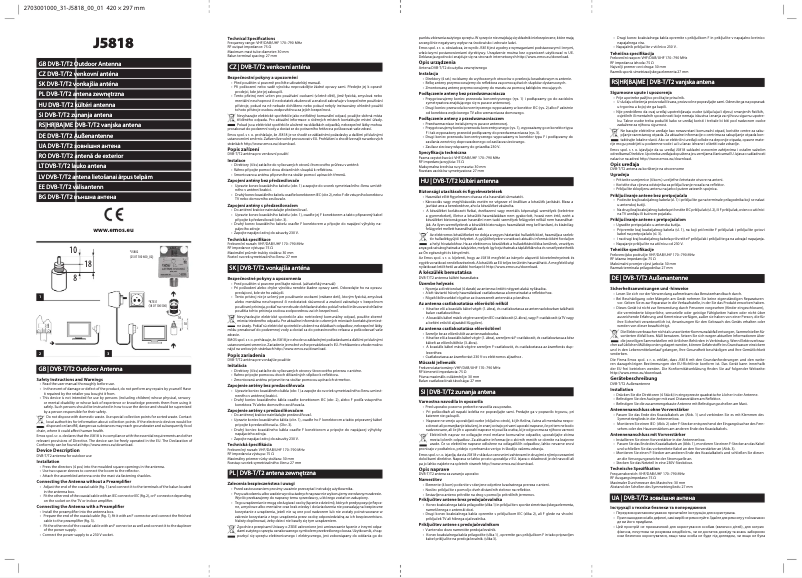 First page image of the manual for J5818