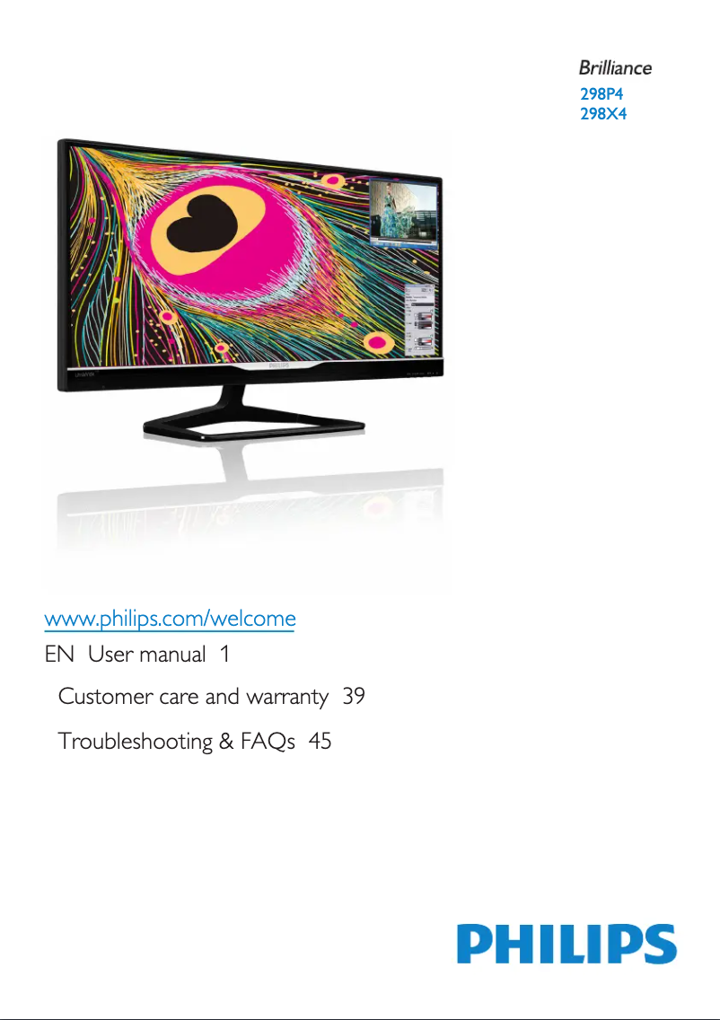 First page image of the manual for Brilliance 298P4QAJEB