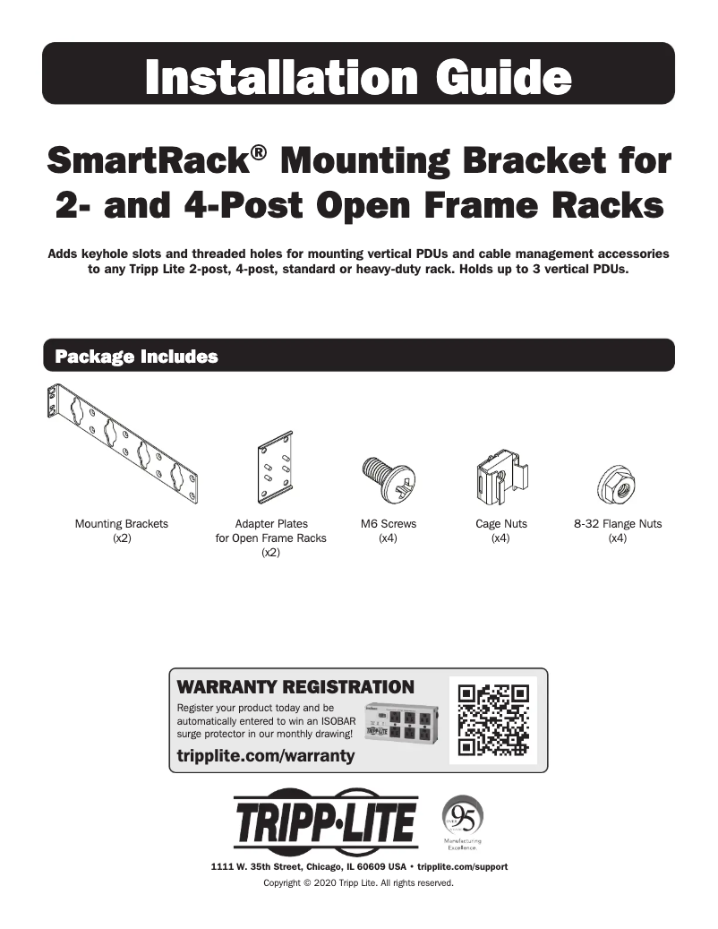 Page 1 of the manual User Manual Tripp Lite SRPDU4PHDBRKT