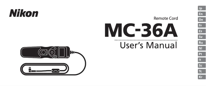 Page 1 of the manual User Manual Nikon WP-AA1