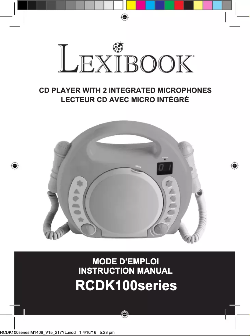 Image de la première page du manuel de l'appareil RCDK100